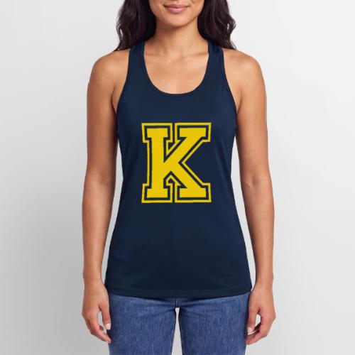 Letter k – Capital Athletic Alphabet Monogram - Women’s Performance Racerback Tank Top