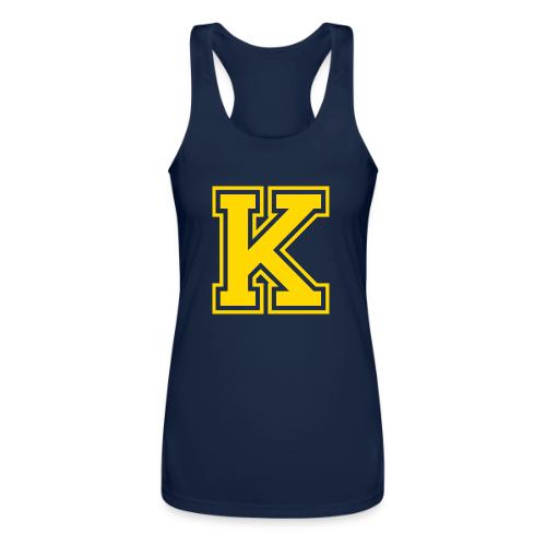 Letter k – Capital Athletic Alphabet Monogram - Women’s Performance Racerback Tank Top