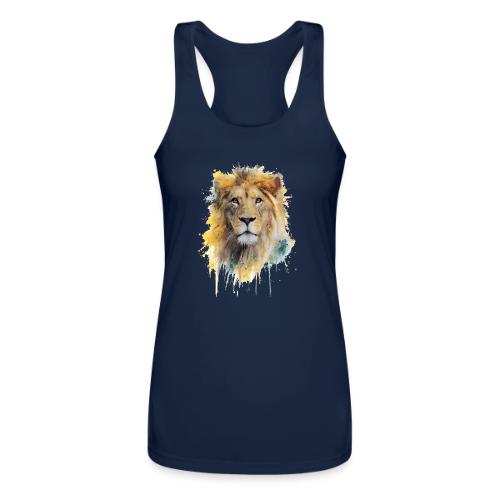 Watercolor Lion Portrait - Women’s Performance Racerback Tank Top