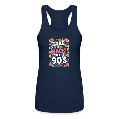 Retro 90s Take Me Back Graphic Art - Women’s Performance Racerback Tank Top