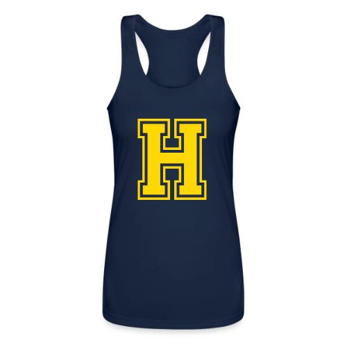 Letter H – Capital Athletic Alphabet Monogram - Women’s Performance Racerback Tank Top
