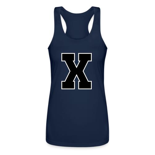 Varsity Letter X Athletic Monogram - Women’s Performance Racerback Tank Top