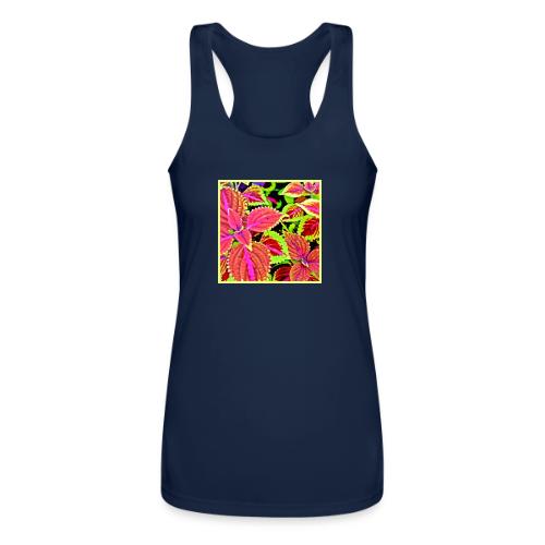 Vibrant RadiantLeaf Dreams Pattern - Women’s Performance Racerback Tank Top