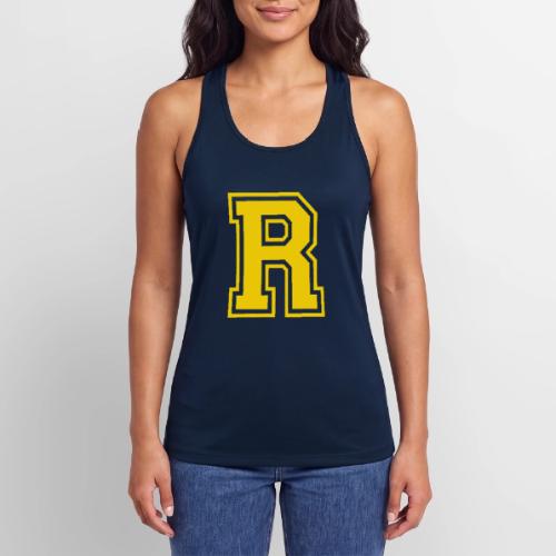 Letter R – Capital Athletic Alphabet Monogram - Women’s Performance Racerback Tank Top