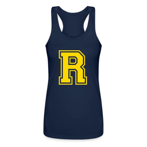 Letter R – Capital Athletic Alphabet Monogram - Women’s Performance Racerback Tank Top