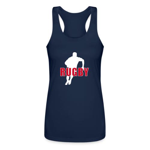 Bold Rugby Action Silhouette - Women’s Performance Racerback Tank Top