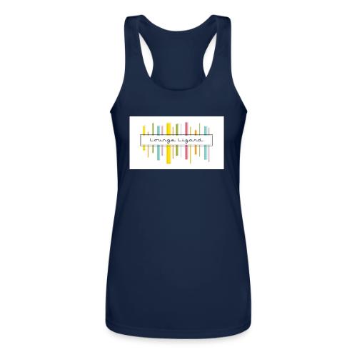 Lounge Lizard Striped Logo - Women’s Performance Racerback Tank Top