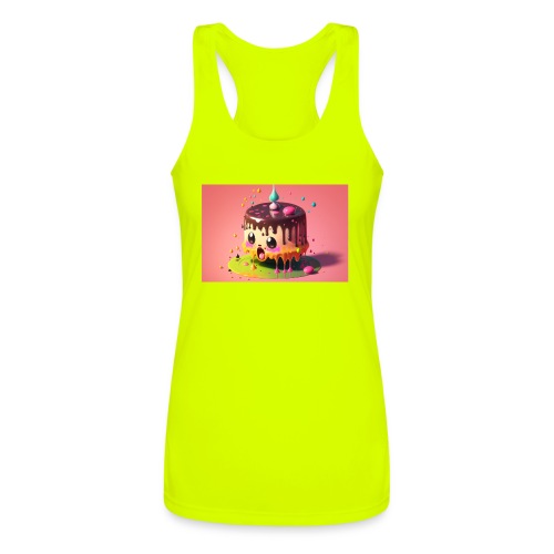 Cake Caricature - January 1st Psychedelic Desserts - Women’s Performance Racerback Tank Top