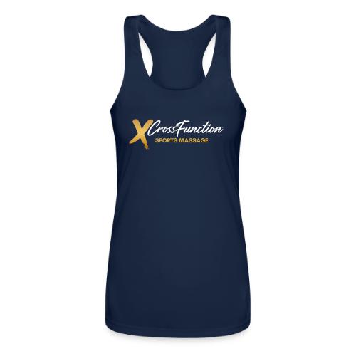 White XF SPORTS MASSAGE LOGO (front only) - Women’s Performance Racerback Tank Top