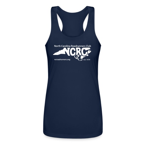 NCRC White Logo1 - Women’s Performance Racerback Tank Top