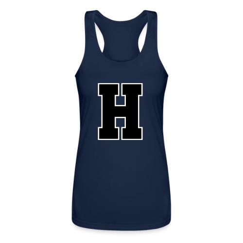 Varsity Letter H Athletic Font Design - Women’s Performance Racerback Tank Top