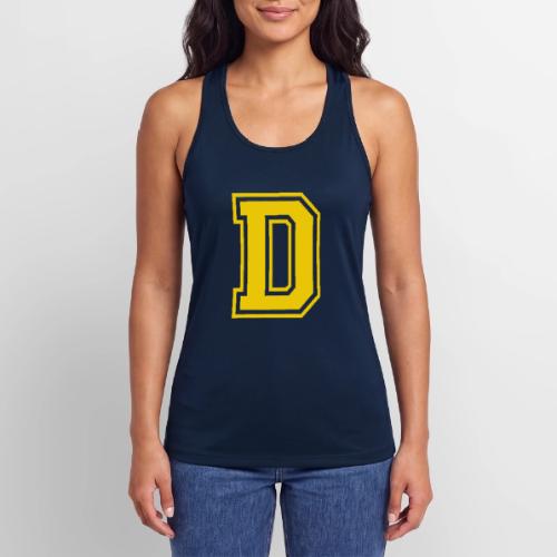 Letter D – Capital Athletic Alphabet Monogram - Women’s Performance Racerback Tank Top