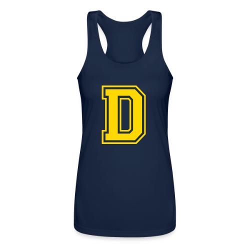 Letter D – Capital Athletic Alphabet Monogram - Women’s Performance Racerback Tank Top