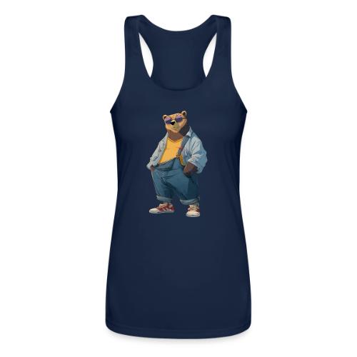 Fashion Streetwear Bear Cartoon Art - Women’s Performance Racerback Tank Top
