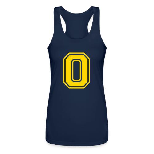 Letter O – Capital Athletic Alphabet Monogram - Women’s Performance Racerback Tank Top