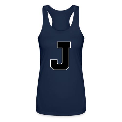 Varsity Letter J Athletic Alphabet Graphic - Women’s Performance Racerback Tank Top