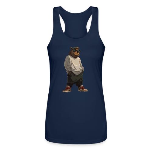 Urban Streetwear Bear Cool Apparel Design - Women’s Performance Racerback Tank Top