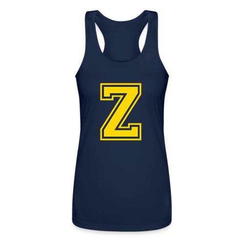 Letter Z – Capital Athletic Alphabet Monogram - Women’s Performance Racerback Tank Top