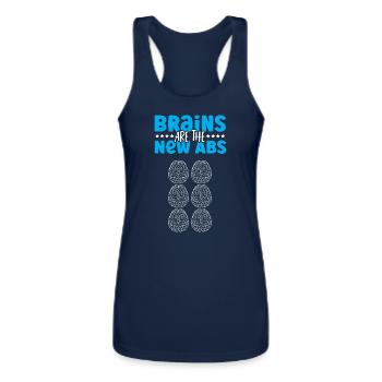 Brains Are The New Abs Neuroscience Neuroscientist - Women’s Performance Racerback Tank Top - navy - Front - AI Model Female 180 light (180cm)