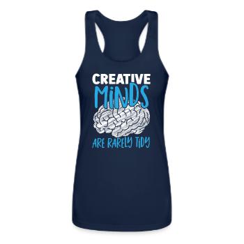 Creative Minds Are Rarely Tidy Neuroscience - Women’s Performance Racerback Tank Top - navy - Front - AI Model Female 180 light (180cm)
