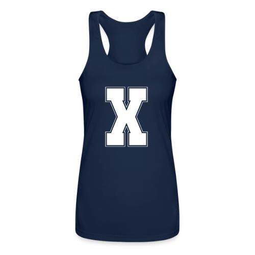 White Letter X – Varsity Alphabet Monogram - Women’s Performance Racerback Tank Top