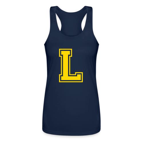 Letter L – Capital Athletic Alphabet Monogram - Women’s Performance Racerback Tank Top