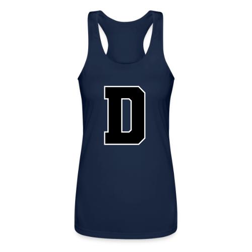 Varsity Letter D Athletic Alphabet Design - Women’s Performance Racerback Tank Top