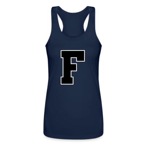 Varsity Letter F Athletic Monogram - Women’s Performance Racerback Tank Top