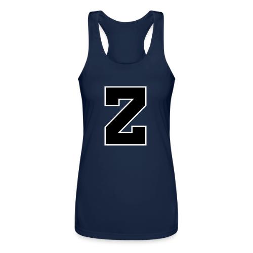 Varsity Letter Z Athletic Font Design - Women’s Performance Racerback Tank Top