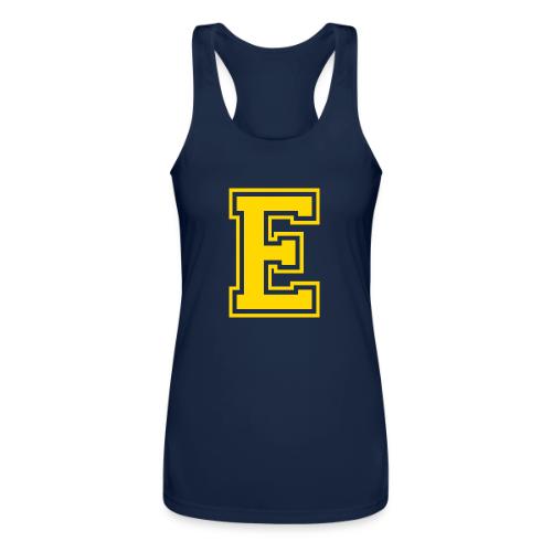 Letter E – Capital Athletic Alphabet Monogram - Women’s Performance Racerback Tank Top