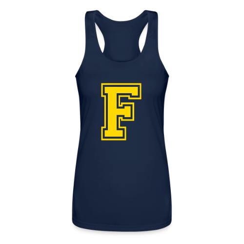 Letter F – Capital Athletic Alphabet Monogram - Women’s Performance Racerback Tank Top