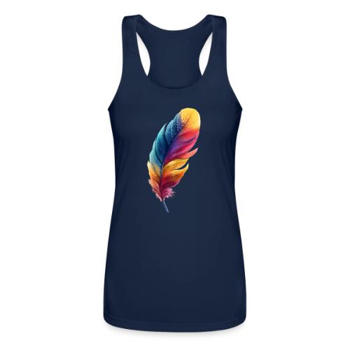 Rainbow Flight Feather - Women’s Performance Racerback Tank Top