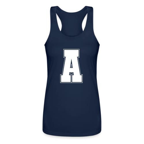 White Letter A – Varsity Alphabet Monogram - Women’s Performance Racerback Tank Top