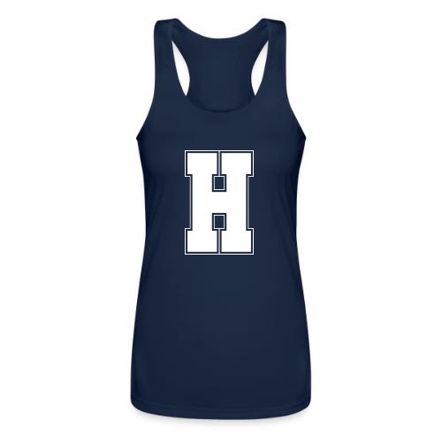 White Letter H – Varsity Alphabet Monogram - Women’s Performance Racerback Tank Top