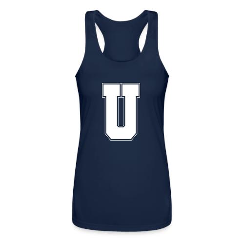 White Letter U – Varsity Alphabet Monogram - Women’s Performance Racerback Tank Top