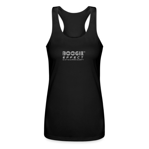 boogie effect fit strong happy logo white - Women’s Performance Racerback Tank Top