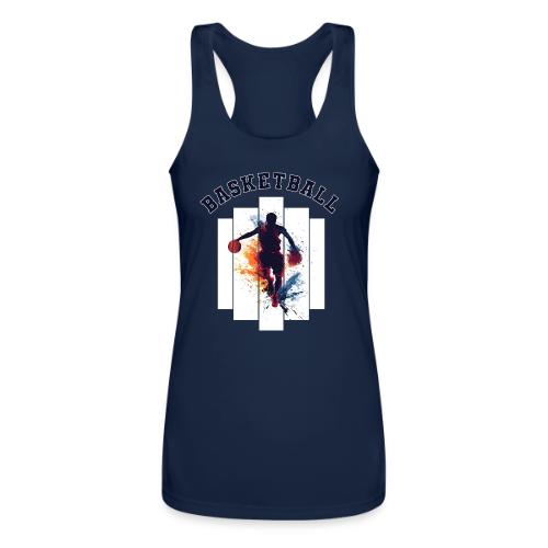 Basketball Never Stops - Women’s Performance Racerback Tank Top