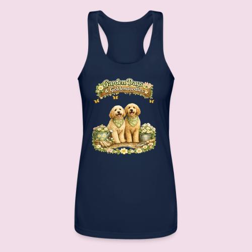 Garden Days & Goldendoodles Cozy Dog Lovers Design - Women’s Performance Racerback Tank Top