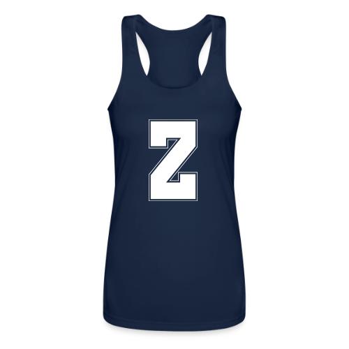White Letter Z – Varsity Alphabet Monogram - Women’s Performance Racerback Tank Top
