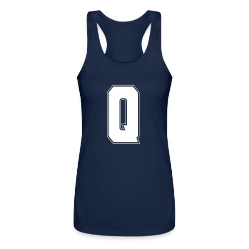 White Letter Q – Varsity Alphabet Monogram - Women’s Performance Racerback Tank Top
