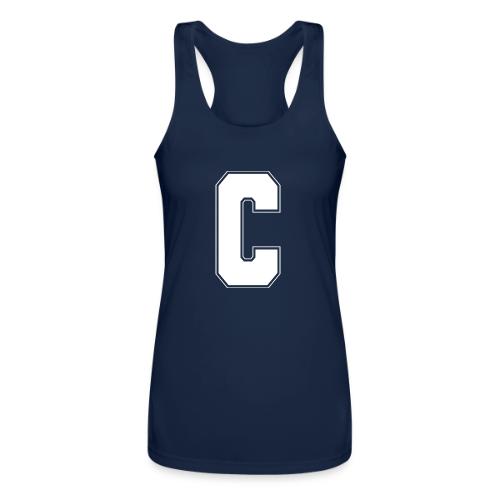 White Letter C – Varsity Alphabet Monogram - Women’s Performance Racerback Tank Top