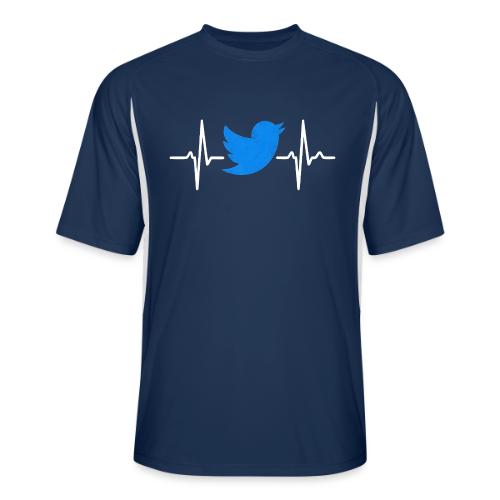 Social Media Heartbeat Blue Bird Graphic - Men’s Cooling Performance Color Blocked Jersey
