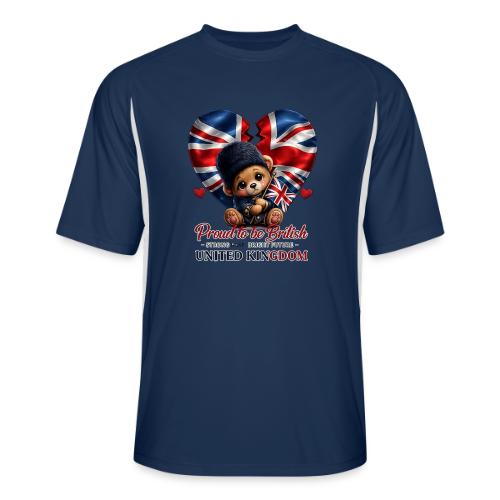 Proud to Be British Teddy Bear UK Patriot Gift - Men’s Cooling Performance Color Blocked Jersey