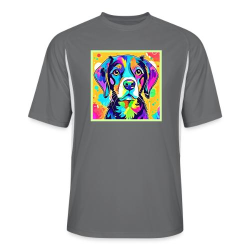 Rainbow Dog Portrait Design - Men’s Cooling Performance Color Blocked Jersey
