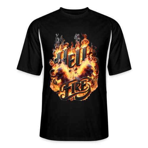 Hell Fire: Demonic Skulls Burn in Eternal Flames - Men’s Cooling Performance Color Blocked Jersey