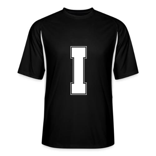 White Letter I – Varsity Alphabet Monogram - Men’s Cooling Performance Color Blocked Jersey