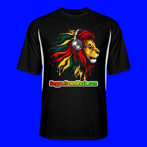 Reggae Music Radio Lion Head Soundwaves design - Men’s Cooling Performance Color Blocked Jersey
