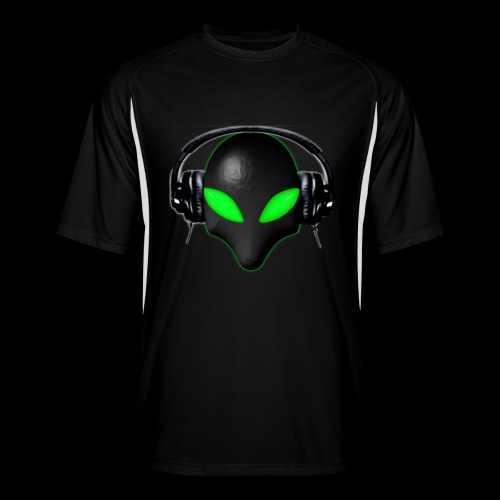 Alien Bug Face Green Eyes in DJ Headphones - Men’s Cooling Performance Color Blocked Jersey