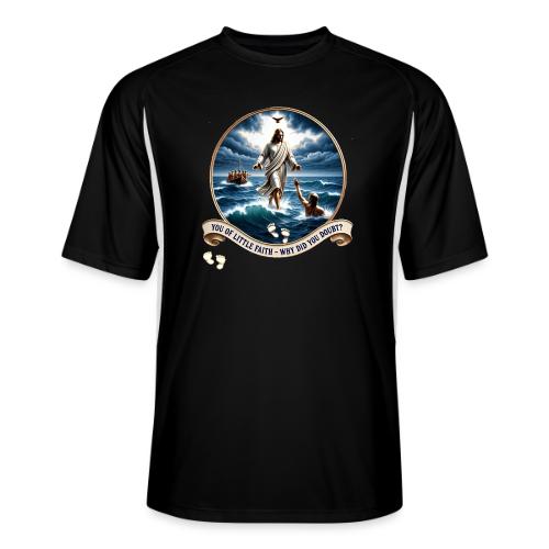 Walking On Water Faith T Shirt, Christian Miracle - Men’s Cooling Performance Color Blocked Jersey