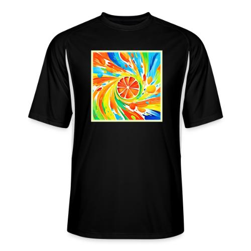 Citrus swirling Splash Design - Men’s Cooling Performance Color Blocked Jersey